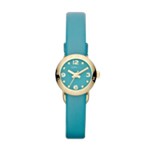 Amy Dinky Gold Tone Teal Dial Leather Watch