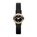 Amy Dinky Gold Tone Black Dial Leather Watch