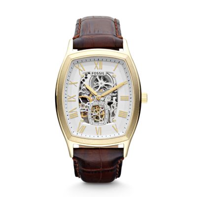 ME3026 - Ansel Automatic Leather Watch – Brown