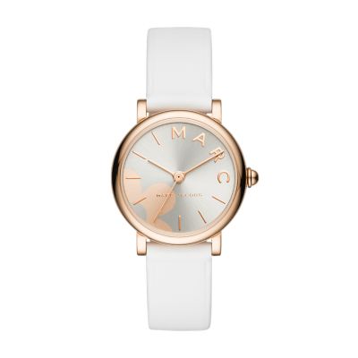 UPC 796483388178 product image for Marc-Jacobs Marc Jacobs Classic Rose Gold-Tone And White Leather Watch Mj1620 Je | upcitemdb.com