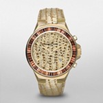 Gramercy Gold Tone Python Baguette Glitz Watch