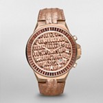 Gramercy Rose Gold Tone Python Baguette Glitz Watch