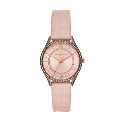 UPC 796483378384 product image for Michael-Kors Michael Kors Ladies&Apos; Lauryn Sable Ip And Blush Croco Leather W | upcitemdb.com