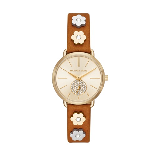 UPC 796483383166 product image for Michael-Kors Michael Kors Women&Apos;S Portia Three Hand Brown Leather Watch Mk2 | upcitemdb.com