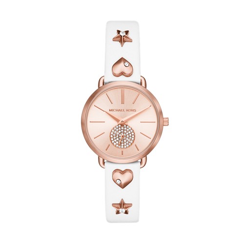 UPC 796483383173 product image for Michael-Kors Michael Kors Women&Apos;S Portia Three Hand White Leather Watch Mk2 | upcitemdb.com