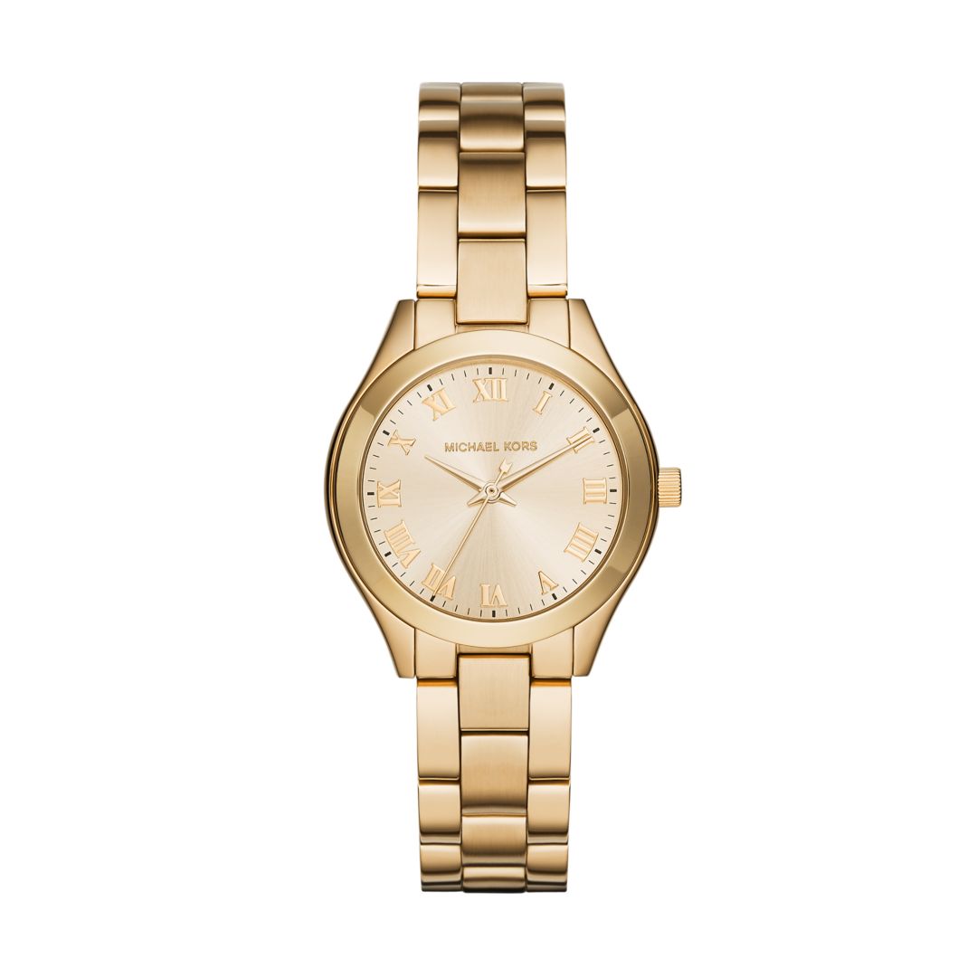 UPC 796483215740 product image for Michael-Kors Michael Kors Gold Slim Runway Watch Mk3456 Jewelry - MK3456-WSI | upcitemdb.com