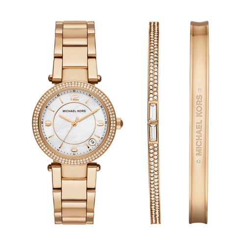 UPC 796483244702 product image for Michael-Kors Michael Kors Women&Apos;S Mini Parker Two Hand Gold Stainless Steel | upcitemdb.com