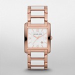Frenchy Rose Two Tone Rectangle Watch
