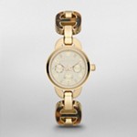 Runway Mini Gold Tone Chain Link Watch