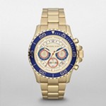 Everest Midsized Gold Tone Chronograph Watch