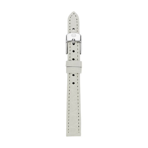 Update your look with a clean, white alligator strap. The strap is easily interchangeable with any 12mm Michele watch, and the stainless steel buckle has the signature logo engraving. The standard buckle comes in Stainless Steel. Strap Size: 12mmMaterial: AlligatorOrigin: USA and Imported