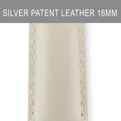 16mm Silver Patent Leather