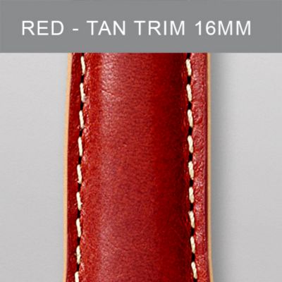 16 mm Red Leather with Tan Trim