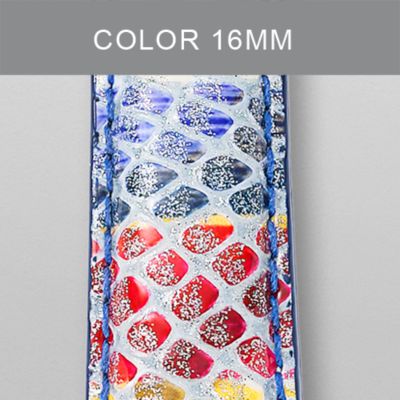 16mm Blue Multi Embossed Calf Skin