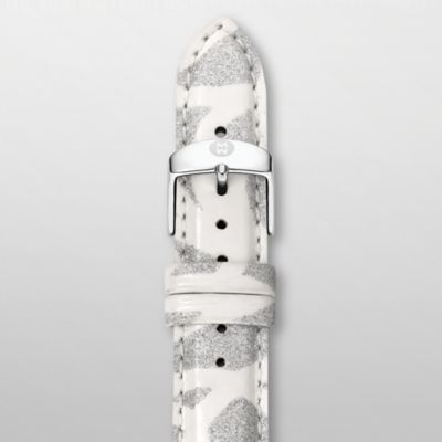 16mm White & Silver Fashion Patent