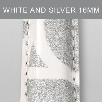16mm White & Silver Fashion Patent