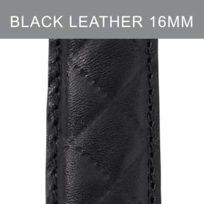 16mm Black Quilted Calf Skin Leather