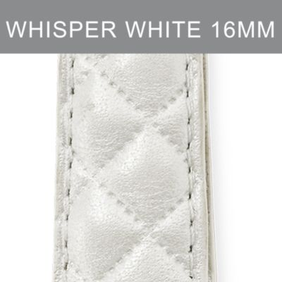 16mm Whisper White Quilted Leather