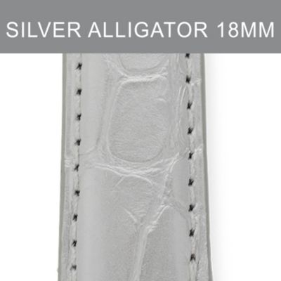 18mm Silver Alligator