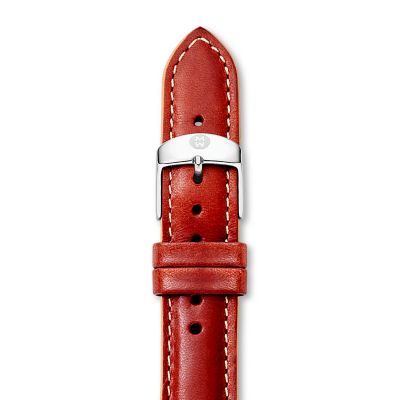 18 mm Red Leather with Tan Trim