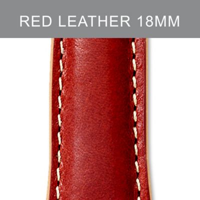 18 mm Red Leather with Tan Trim