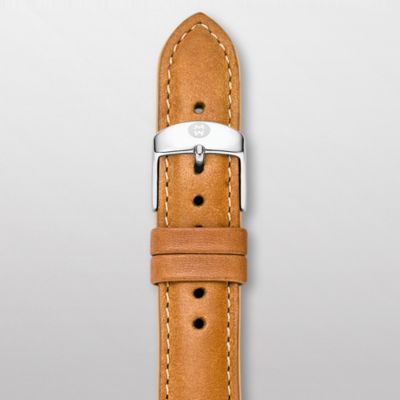 18 mm Khaki Leather with Tan Trim