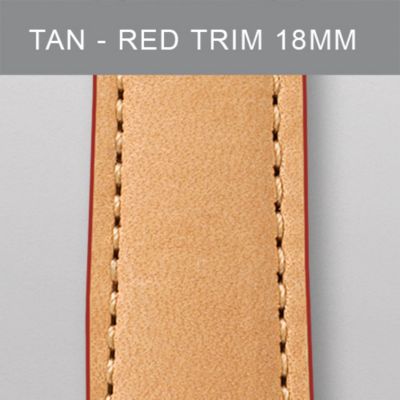 18 mm Tan Leather with Red Trim