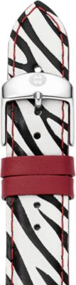 18 mm Red Zebra Embossed Calf Skin