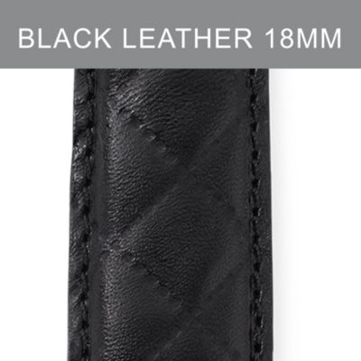 18mm Black Quilted Calfskin Leather