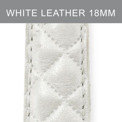 18mm Whisper White Quilted Leather
