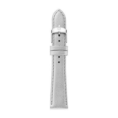 UPC 099945482217 product image for Michele 18 Mm Metallic Chrome Leather Strap Ms18aa430543 | upcitemdb.com