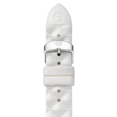 18mm White Quilted Silicone