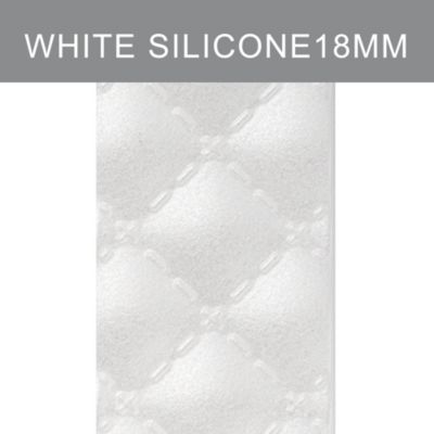 18mm White Quilted Silicone