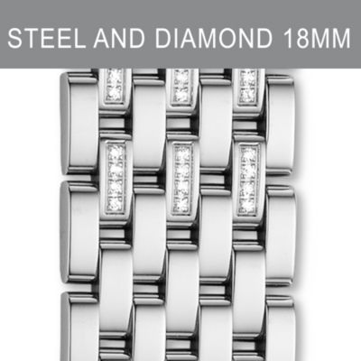 18mm Caber Stainless Steel Diamond Bracelet