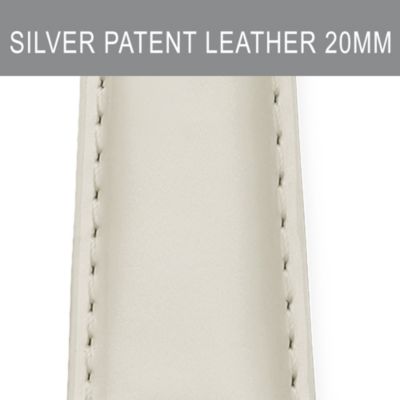 20mm Silver Patent Leather Strap