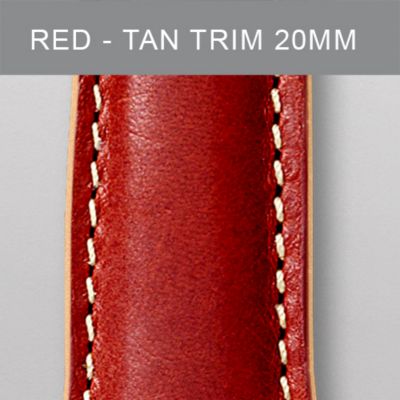 20 mm Red Leather with Tan Trim