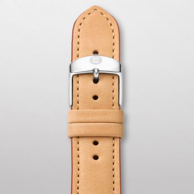 20 mm Tan Leather with Red Trim
