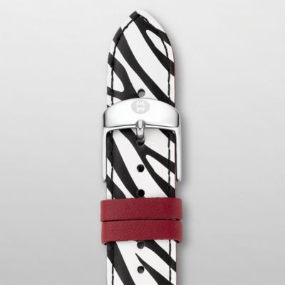 20 mm Red Zebra Embossed Calf Skin