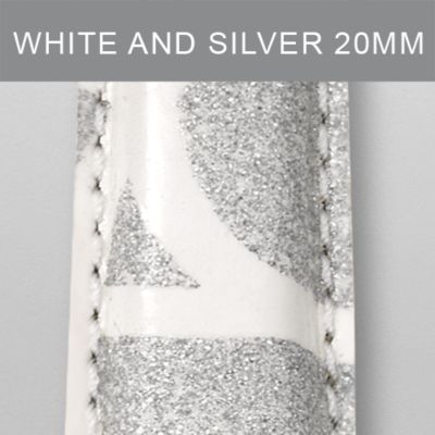 20mm White & Silver Fashion Patent