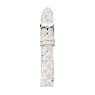 20mm Whisper White Quilted Leather