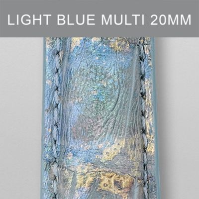 20 mm Light Blue Multi Fashion Alligator
