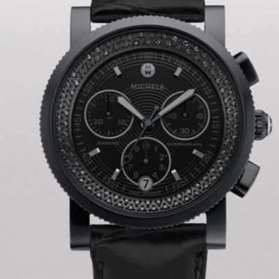 Sport Sail Noir Diamond Stainless Steel Black Alligator
