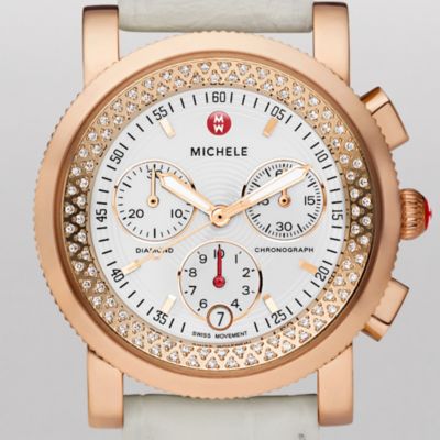 Sport Sail Diamond Rose Gold White Alligator