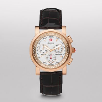 Sport Sail Diamond Rose Gold Espresso Alligator
