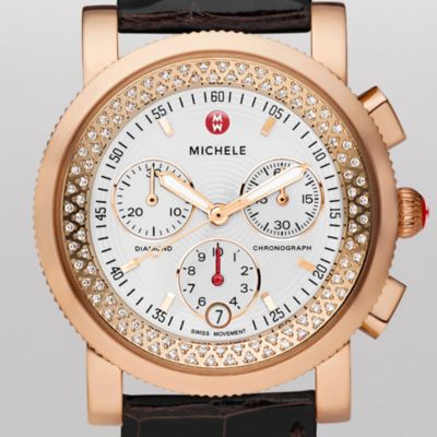Sport Sail Diamond Rose Gold Espresso Alligator