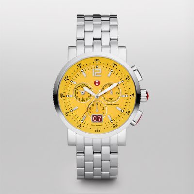 Sport Sail Large Yellow Dial Stainless Steel Bracelet