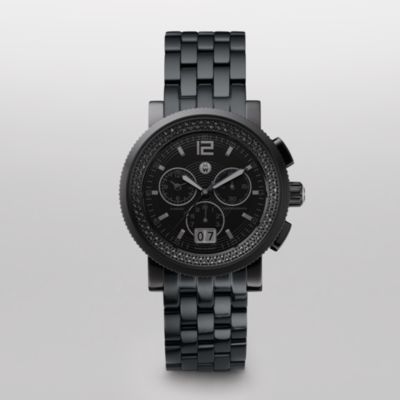 Sport Sail Large Noir Diamond Stainless Steel Black IP Bracelet