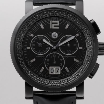 Sport Sail Large Noir Diamond Stainless Steel Black Patent