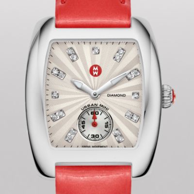 Urban Mini, Diamond Dial Bright Orange Patent