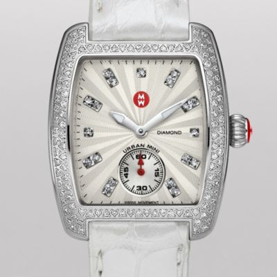 Urban Mini Diamond, Diamond Dial Silver Alligator